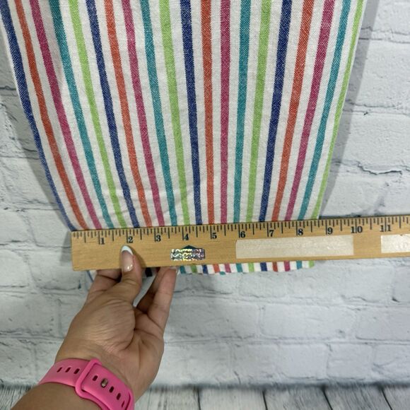 By Cynthia Pants Large Pull On Linen Blend Striped Waist Pockets Resort Cottage - Picture 8 of 11